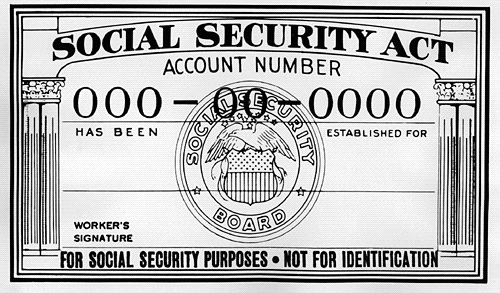 Social Security Card labeled "NOT FOR IDENTIFICATION PURPOSES"
